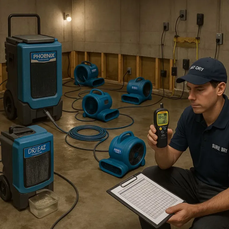 Structural Drying and Dehumidification process in Newark, DE